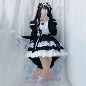 Court Maid Lace Trim Bow Princess Lolita Kawaii Dress mp006100