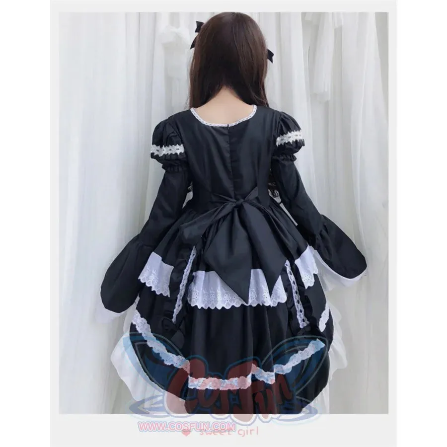 Court Maid Lace Trim Bow Princess Lolita Kawaii Dress mp006100