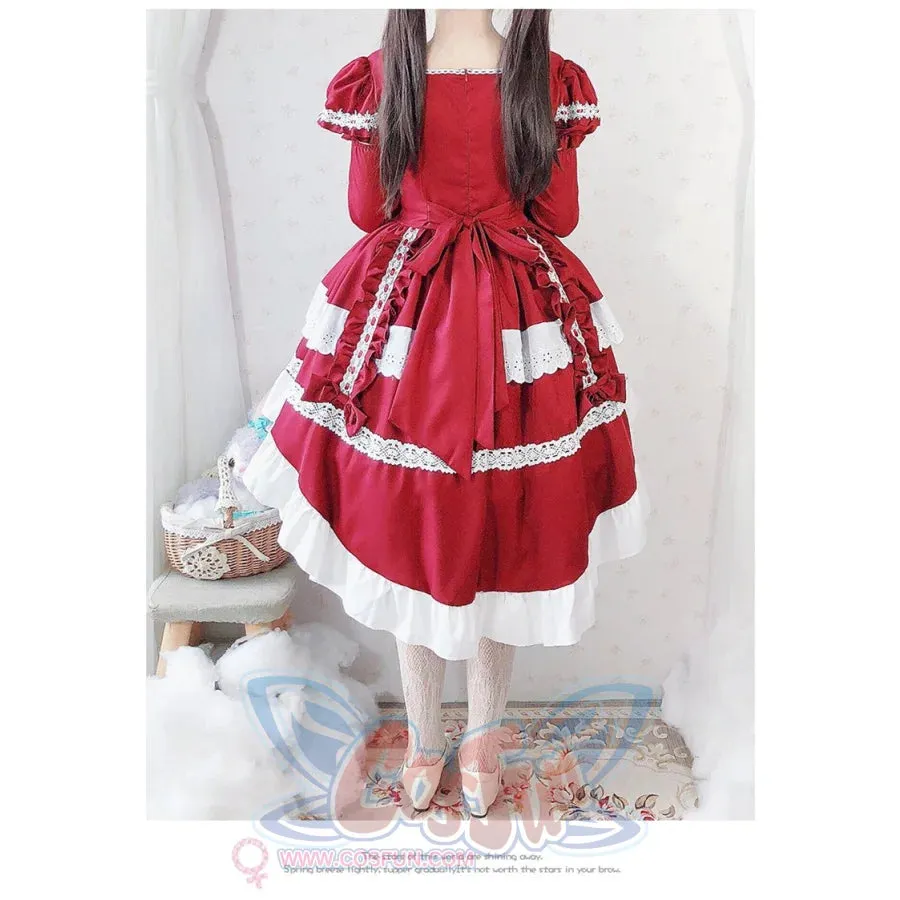 Court Maid Lace Trim Bow Princess Lolita Kawaii Dress mp006100