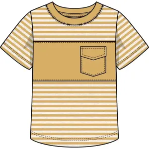 CR Sports Yellow Stripe Color Block Pocket Tee