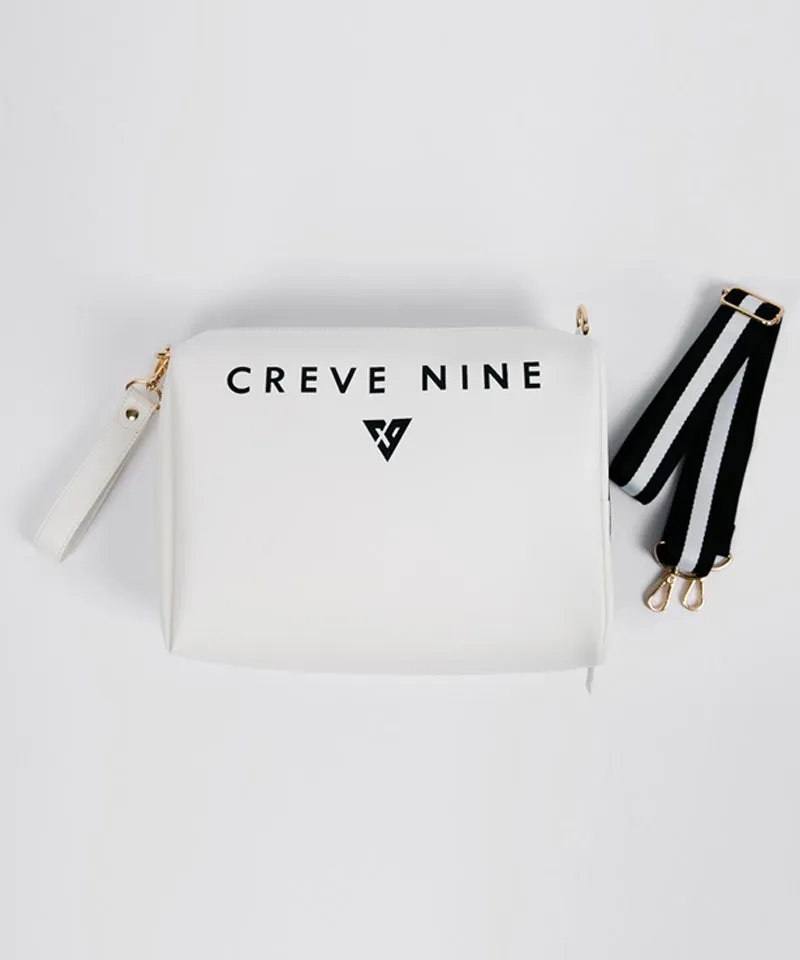CREVE NINE: Line Symbol Big Pouch and Shoe Pouch - White