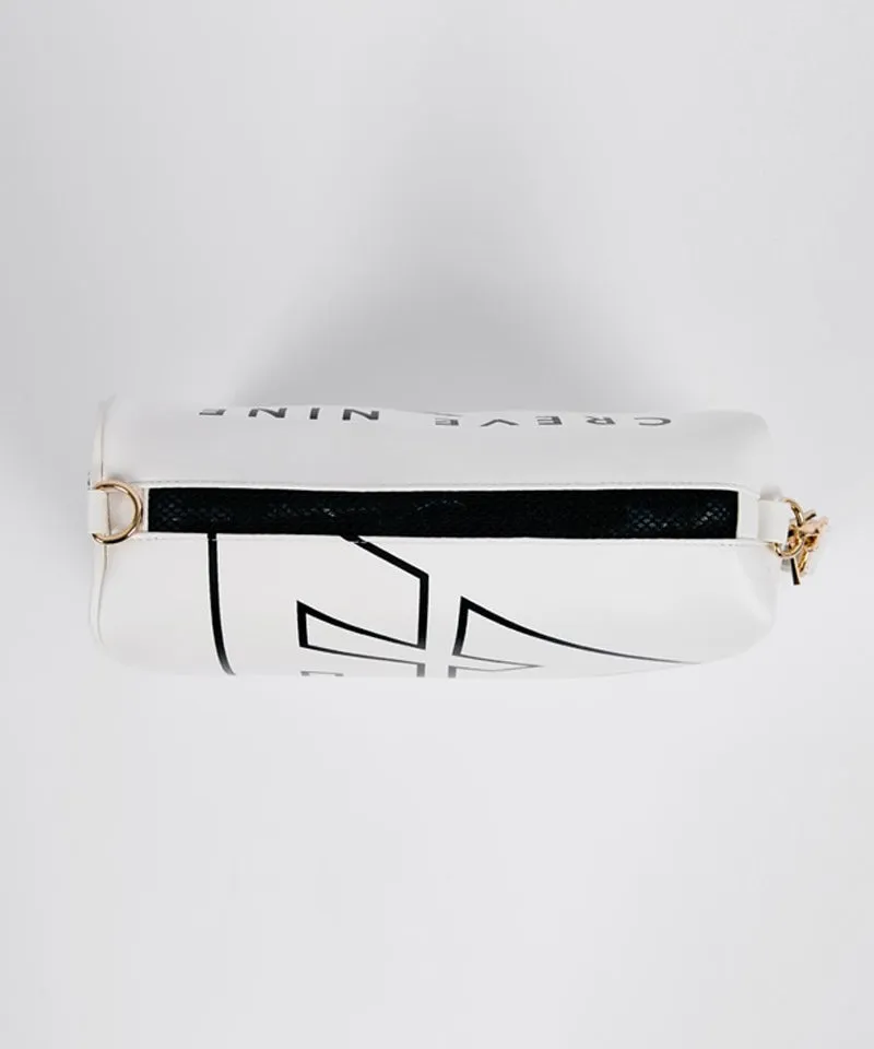CREVE NINE: Line Symbol Big Pouch and Shoe Pouch - White