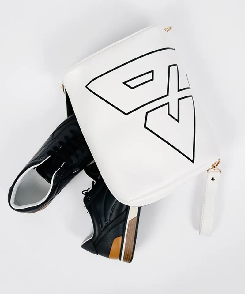 CREVE NINE: Line Symbol Big Pouch and Shoe Pouch - White