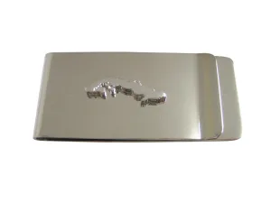 Cuba Map Shape Money Clip