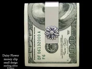 Daisy Flower Money Clip Sterling Silver
