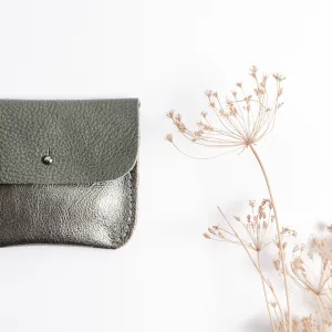 DARK SILVER   SLATE COIN/CARD PURSE