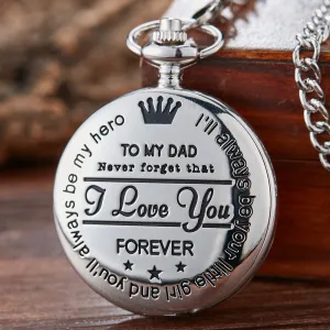 Daughter-Dad Quartz Pocket Watch