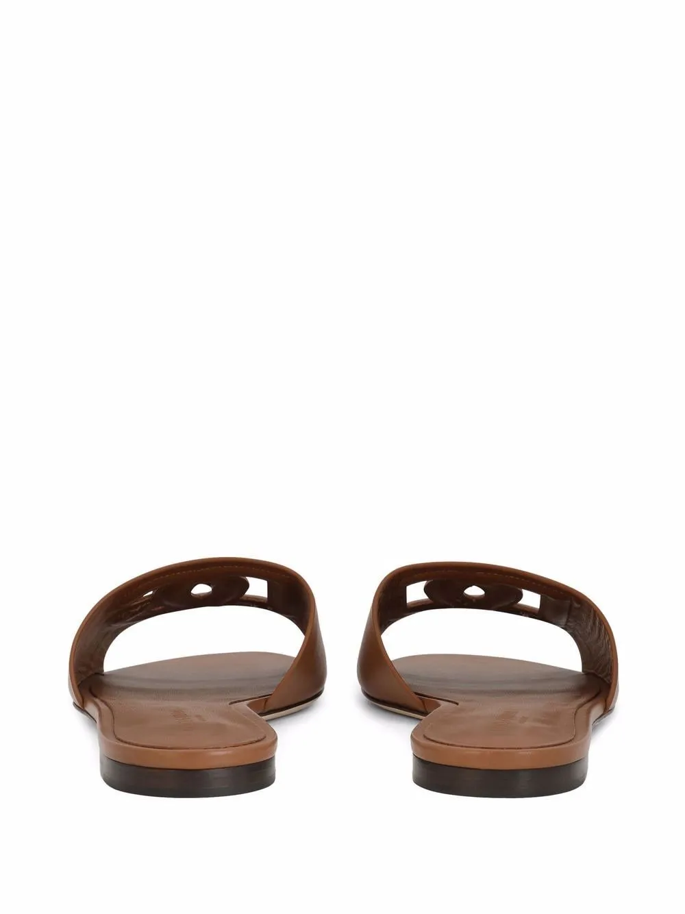 Dg logo leather flat sandals