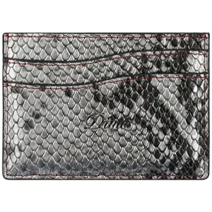 Dime MTL Embossed Leather Cardholder Silver Snake