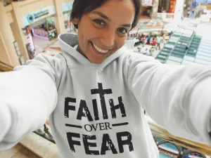 Distressed Faith over Fear Hoodie