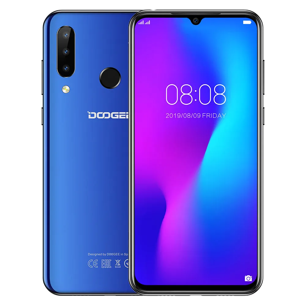 Doogee N20 4G Smartphone 6.3"" Waterdrop Screen Mobile Phone 4GB 64GB Octa Core 16MP Triple Rear Cameras 4350mAh 10w Quick Charge blue