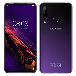 Doogee N20 4G Smartphone 6.3"" Waterdrop Screen Mobile Phone 4GB 64GB Octa Core 16MP Triple Rear Cameras 4350mAh 10w Quick Charge purple