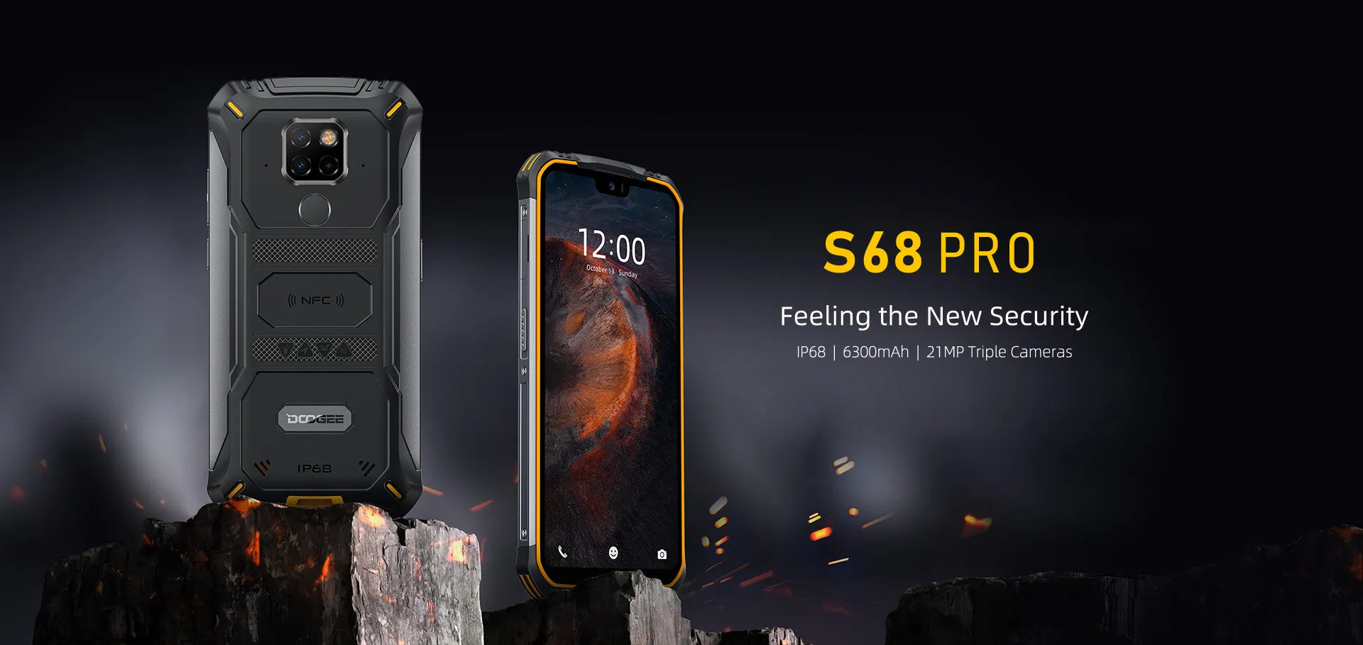 Doogee S68 Pro Cellphone Helio P70 Octa-core 6GB 128GB Memory 21MP 16MP 8MP 8MP Camera 5.84"" IPS Display 6300mAh 12V/2A Charge Smartphone Orange_European version