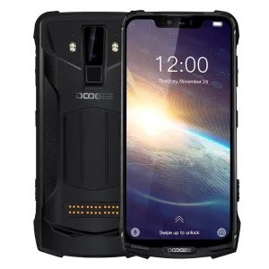 DOOGEE S90 Pro IP68/IP69K Rugged Mobile Phone Android 9.0 Smartphone 6.18'' FHD  Display Helio P70 Octa Core 6GB 128GB 16MP Cam black_Russian version