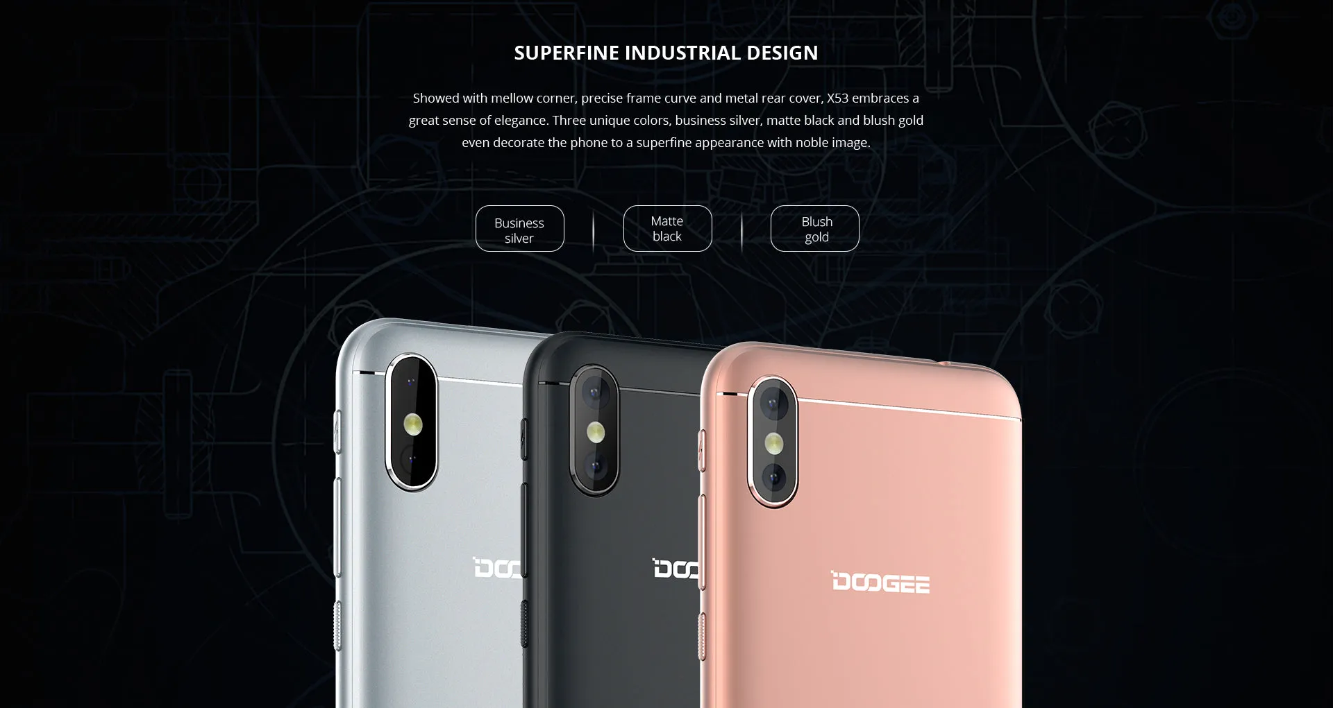 DOOGEE X53 5.3 Inch 720P Quad Core 1   16GB Smart Phone-Silver