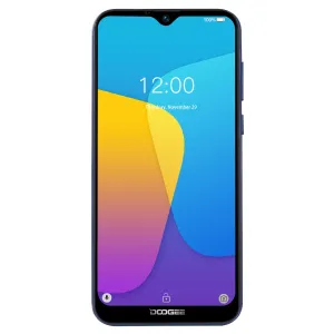 DOOGEE X90 Cellphone 6.1inch 19:9 Waterdrop LTPS Screen Smartphone Quad Core CPU 1GB RAM 16GB ROM 3400mAh Battery Dual SIM Cards 8MP 5MP Camera Android 8.1 OS  Blue_Non-European version