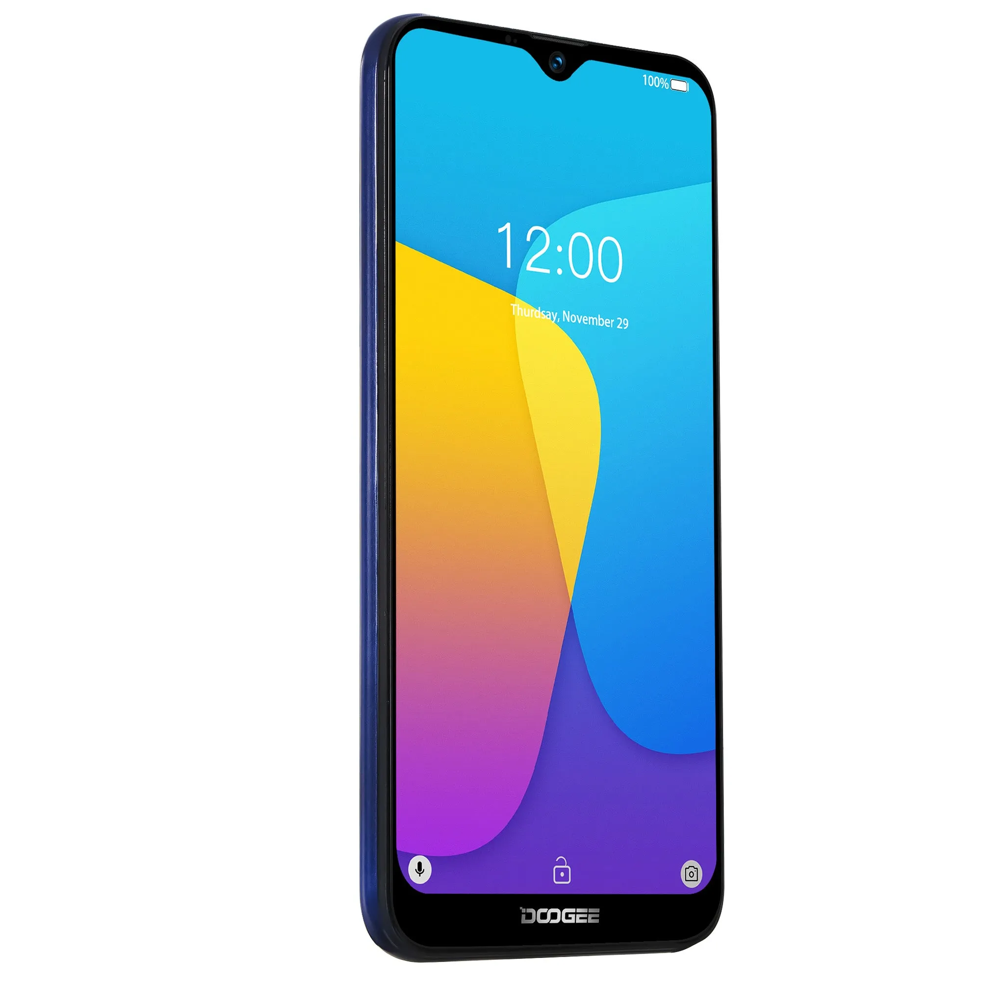 DOOGEE X90 Cellphone 6.1inch 19:9 Waterdrop LTPS Screen Smartphone Quad Core CPU 1GB RAM 16GB ROM 3400mAh Battery Dual SIM Cards 8MP 5MP Camera Android 8.1 OS  Blue_Non-European version