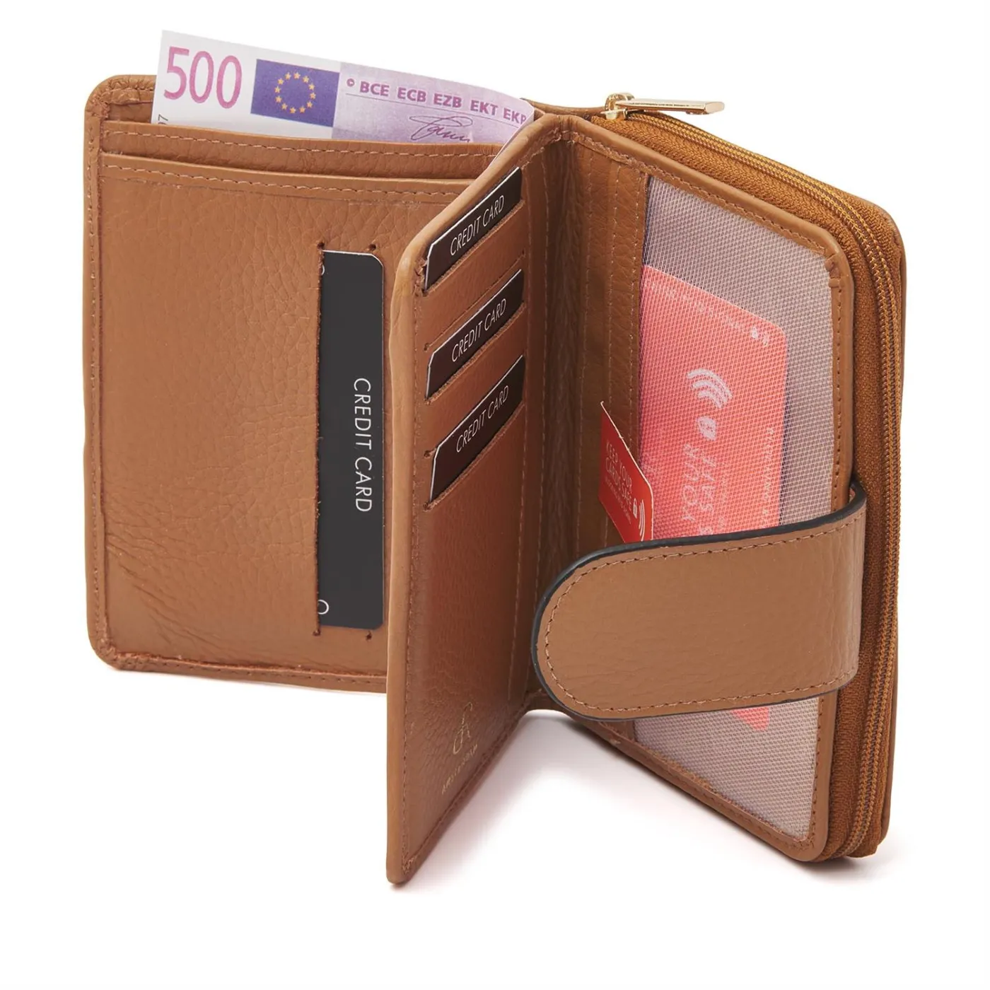 dR Amsterdam Purse | Camel / Black / Red