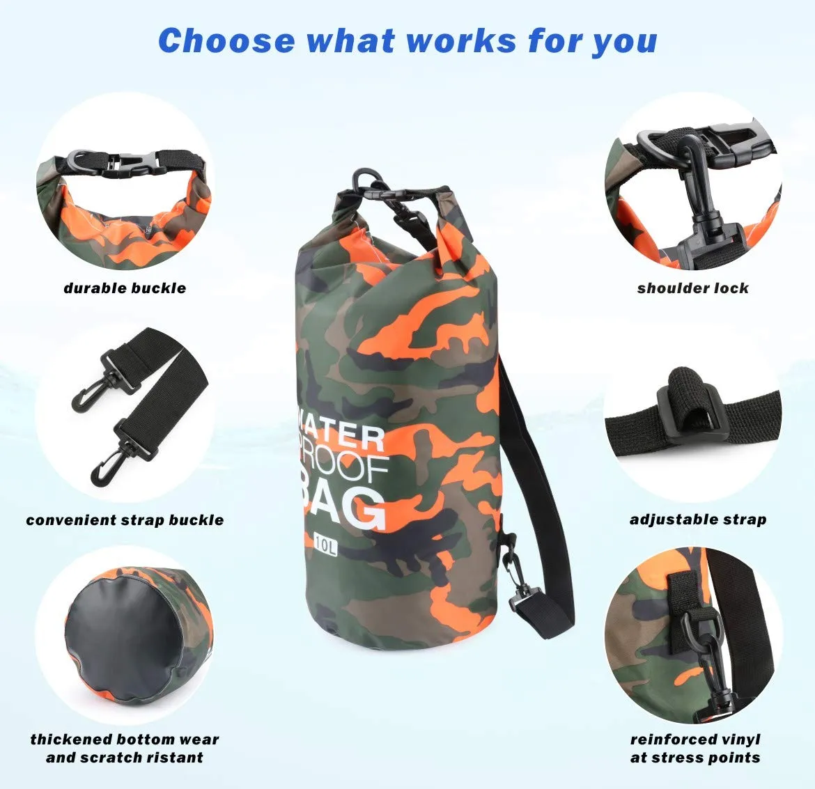 Dry Bags Waterproof Backpack 15 30L Wet Heavy Duty Diving Kayak Outdoor Rucksack