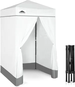 EAGLE PEAK Flex Ultra Compact 4x4 Pop-up Canopy, Sun Shelter, Changing Room, Portable Privacy Canopy Cabana for Pool, Fashion Photoshoots, or Camping, White