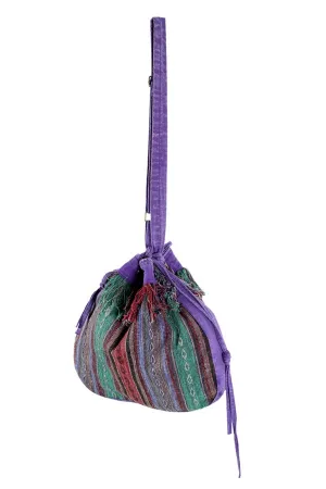 Earth Divas - Striped Tibetan Drawstring Bag