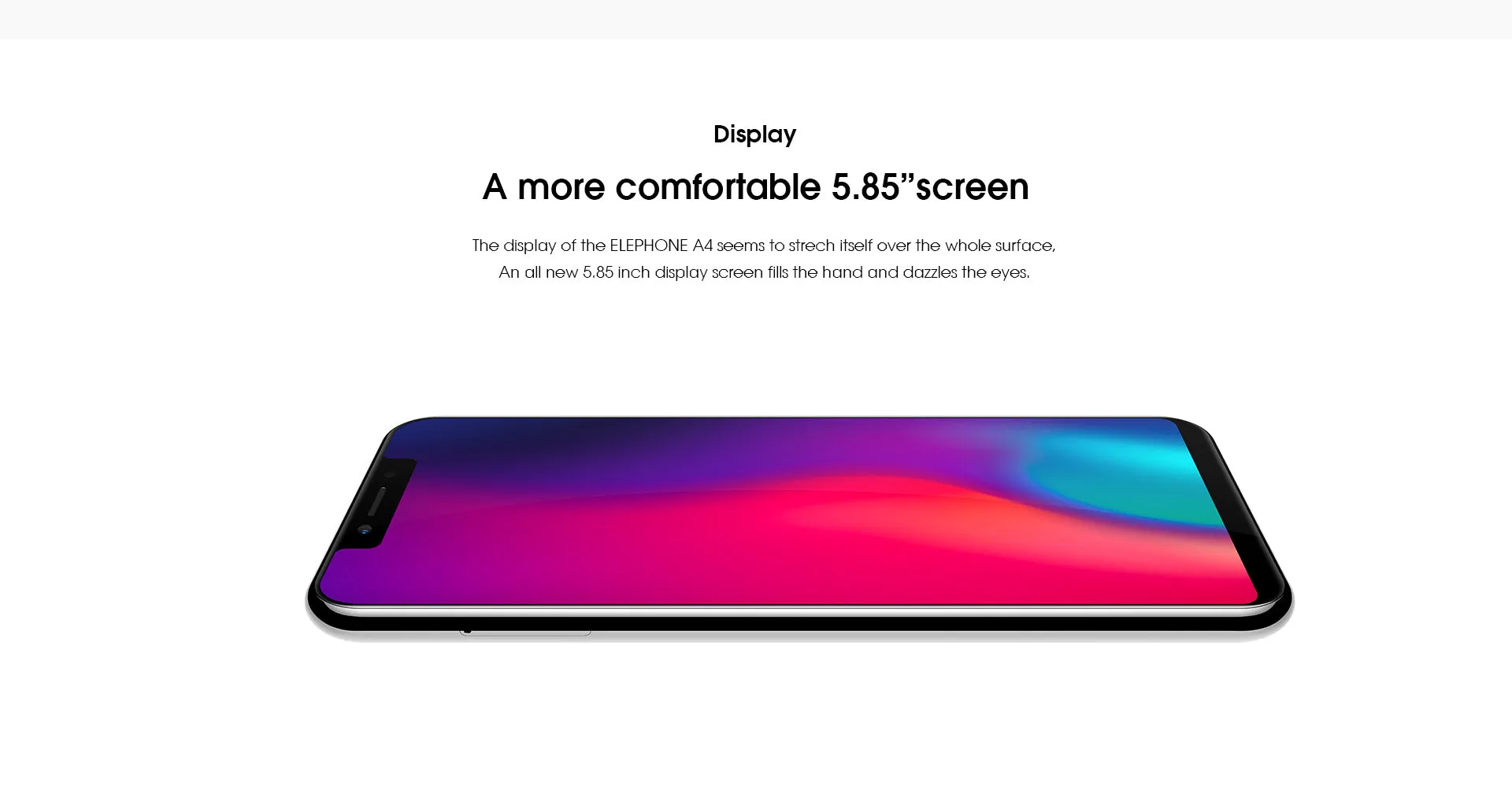 Elephone A4 Mobile Phone - Android 8.1, MT6739 Quad Core Dual, 5.85 inches, SIM 3GB RAM 16GB ROM, 3000mAh Fingerpringt - Gold