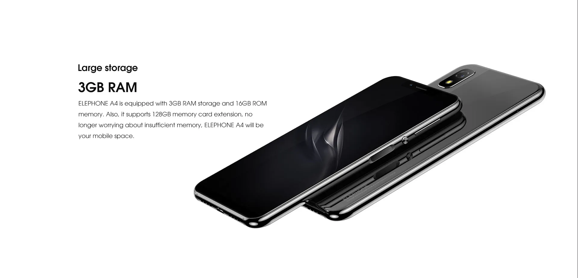 Elephone A4 Mobile Phone - Android 8.1, MT6739 Quad Core Dual, 5.85 inches, SIM 3GB RAM 16GB ROM, 3000mAh Fingerpringt - Gold