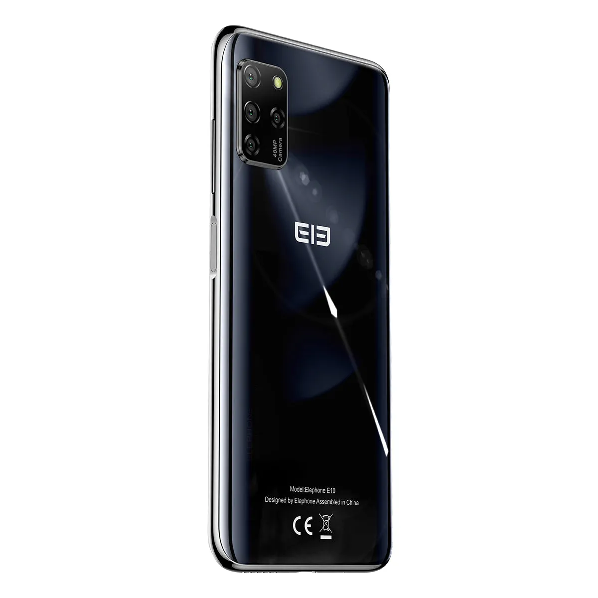 Elephone E10 Mobile Phone 6.5Inch MT6762D Octa Core 4GB 64GB 4000mAh Android 10 Quad Camera 48MP NFC Side Fingerprint Smartphone black