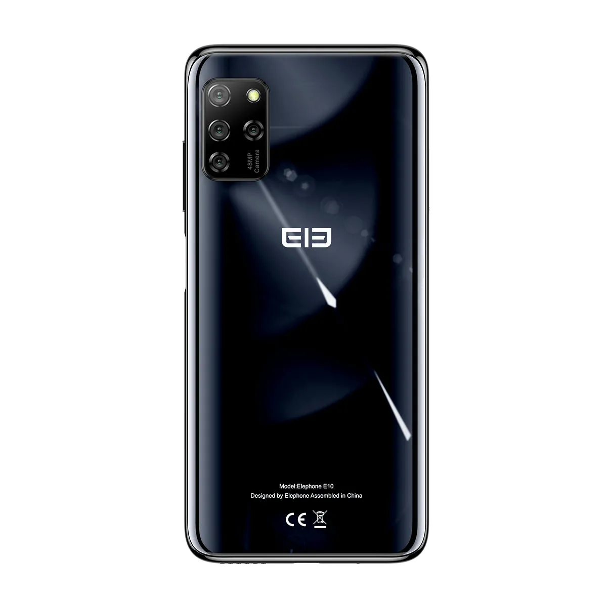 Elephone E10 Mobile Phone 6.5Inch MT6762D Octa Core 4GB 64GB 4000mAh Android 10 Quad Camera 48MP NFC Side Fingerprint Smartphone black
