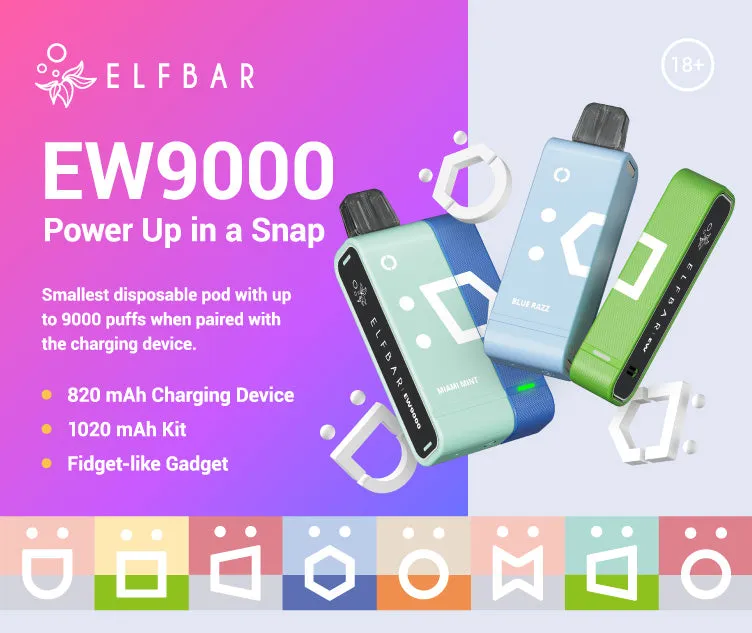 ELF BAR -  EW9000 DISPOSABLE KIT PODS (9000 PUFFS)