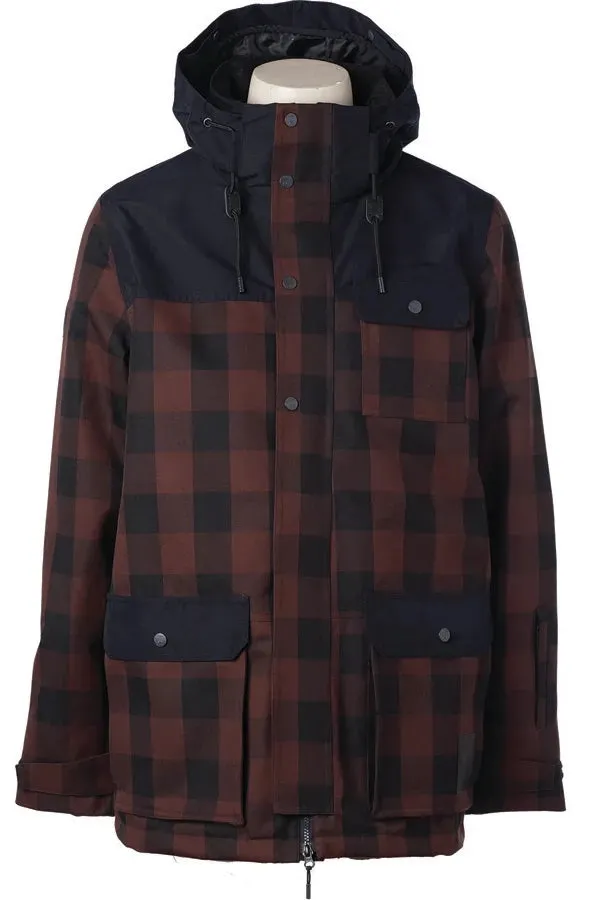 Elude Quinn Mens Jacket Lumberjack Plaid Deep Mahogony