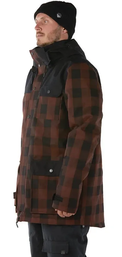 Elude Quinn Mens Jacket Lumberjack Plaid Deep Mahogony