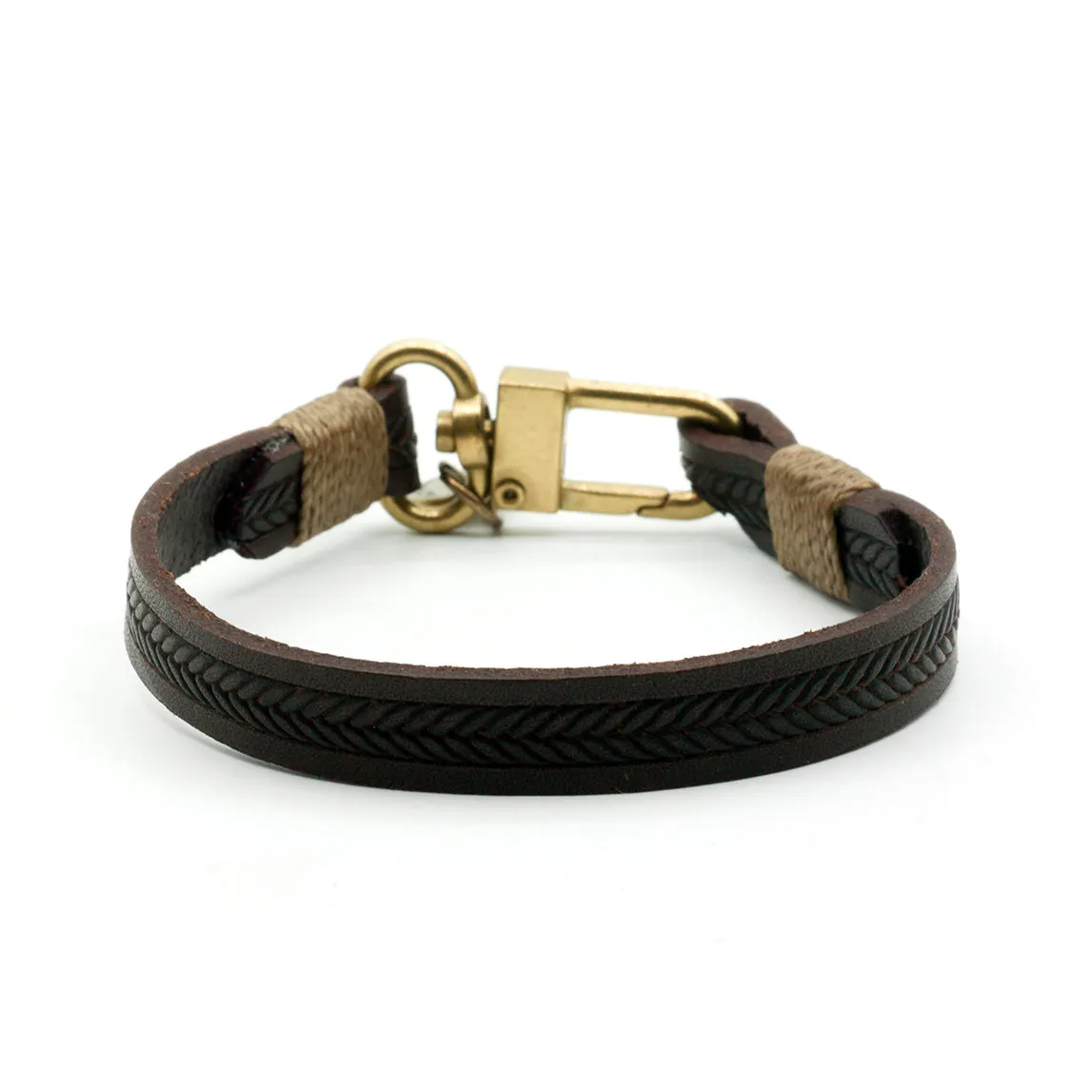 Embossed Braid Leather Bracelet