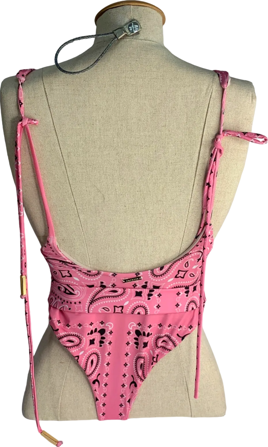 Empress Pink Belted Swimsuit UK S