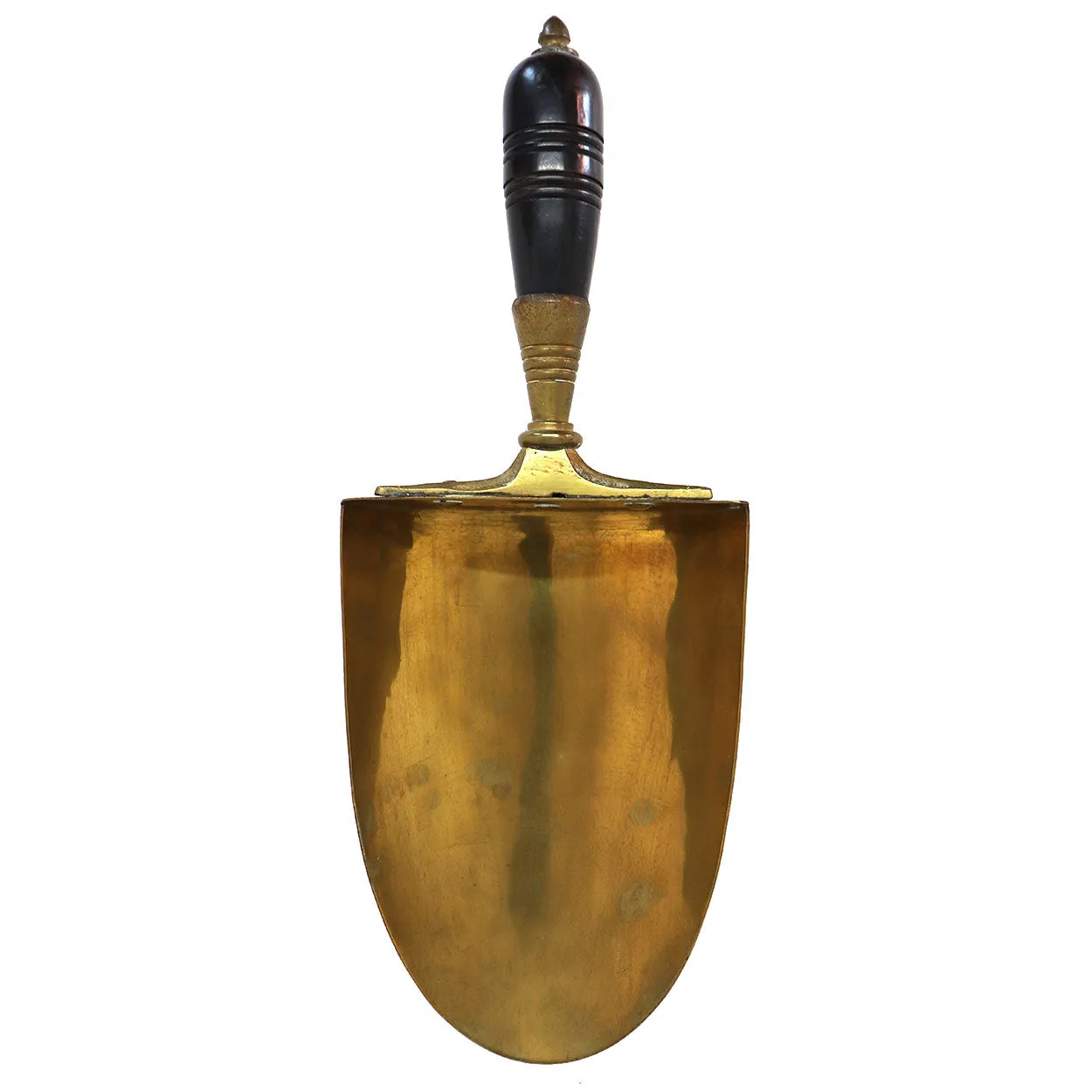 English Benham & Froud Brass, Ebonized Wood, Tin Lined Coal Scuttle and Shovel