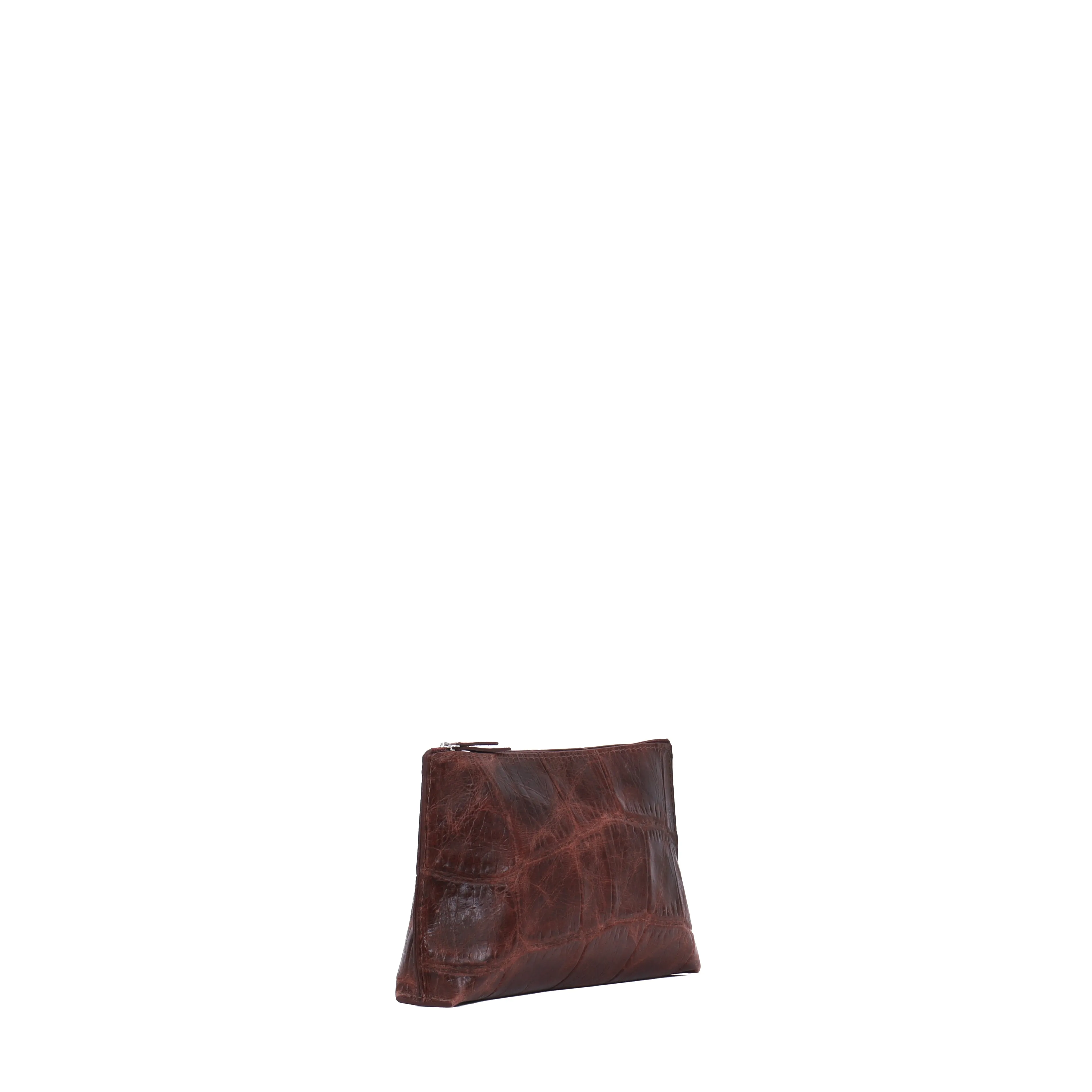 ESSENTIAL POUCH VINTAGE SANGRIA EMBOSSED JUMBO GATOR