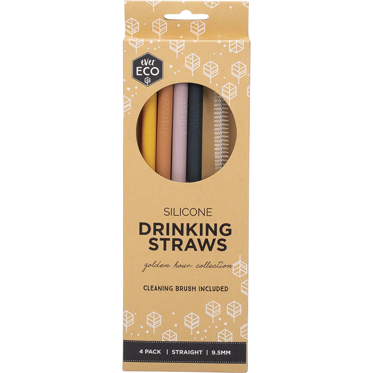 Ever Eco | Silicone Straws Straight Golden Hour 4pk