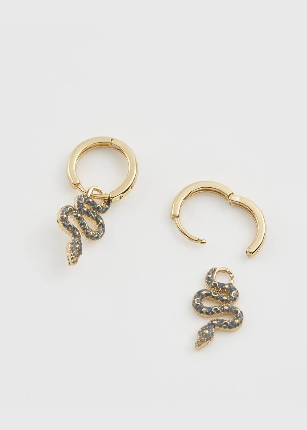 Fable England Celestial Snake Huggie Earrings