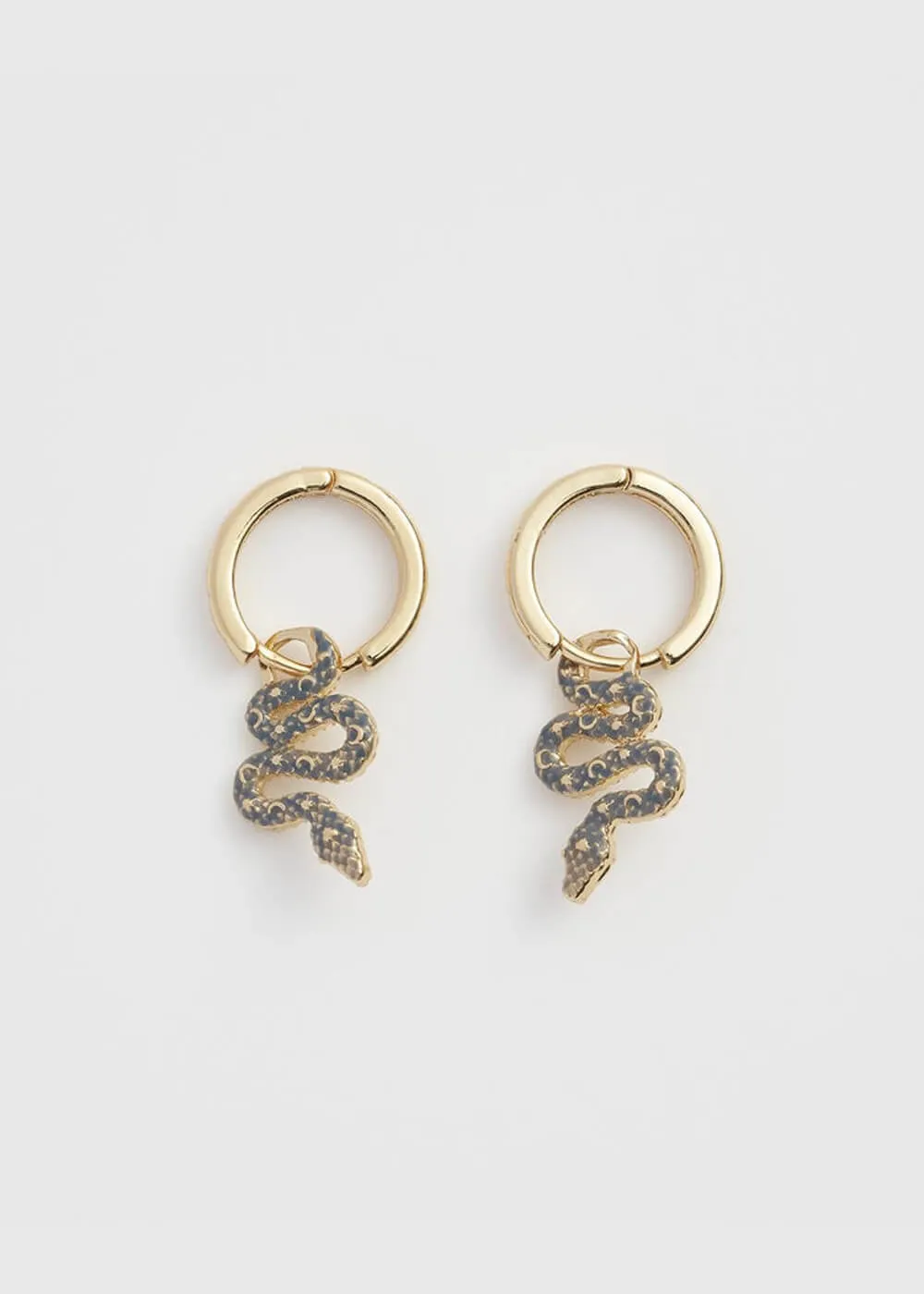 Fable England Celestial Snake Huggie Earrings