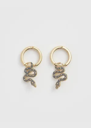 Fable England Celestial Snake Huggie Earrings