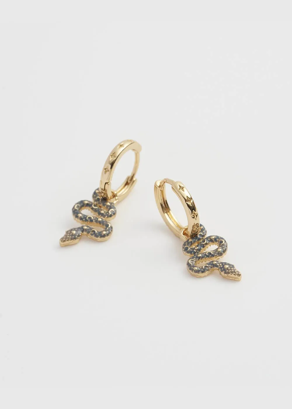 Fable England Celestial Snake Huggie Earrings