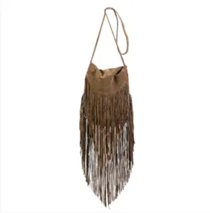 Fair Trade - Long Fringed Suede Bag