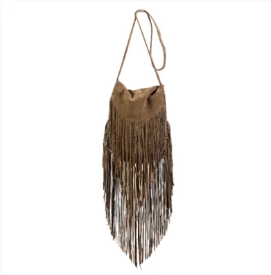 Fair Trade - Long Fringed Suede Bag