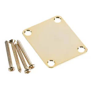 Fender 4 Bolt Vintage Neck Plate Plain with No Serial Number or Logo in Gold