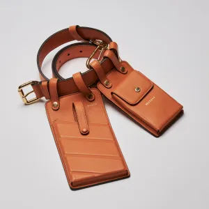 Fendi Orange Leather Multi Pouch Belt Bag