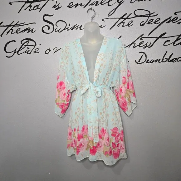 Floral Delicate Chiffon Robe by Cinema Etoile, Rose Chee, S