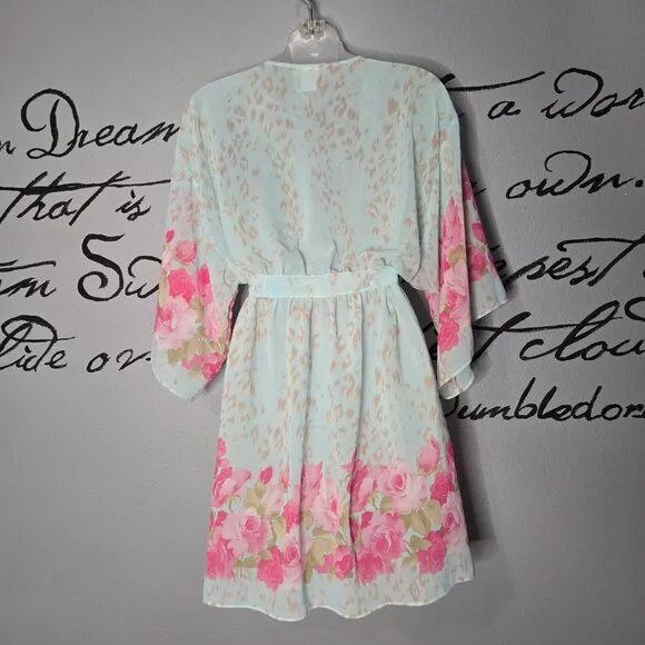 Floral Delicate Chiffon Robe by Cinema Etoile, Rose Chee, S