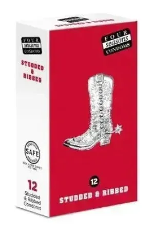 Four Seasons Studded & Ribbed Condoms 12 Pack