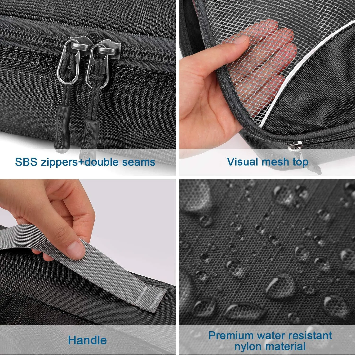G4Free 3pcs/6pcs/7pcs Packing Cubes Suitcase Organiser Packing Bags Luggage Organiser Value Set for Travel Home Storage, Black, (1S 2M 2L 1XL)-6PC, Suitcase
