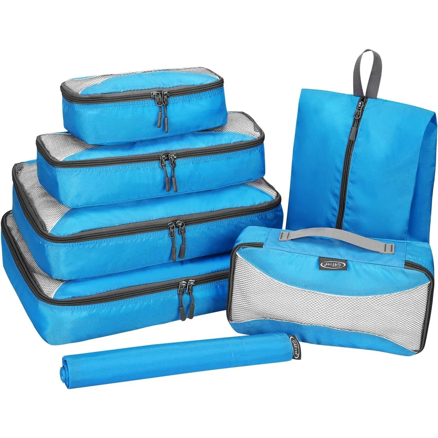 G4Free 3pcs/6pcs/7pcs Packing Cubes Suitcase Organiser Packing Bags Luggage Organiser Value Set for Travel Home Storage, Black, (1S 2M 2L 1XL)-6PC, Suitcase